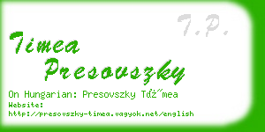 timea presovszky business card